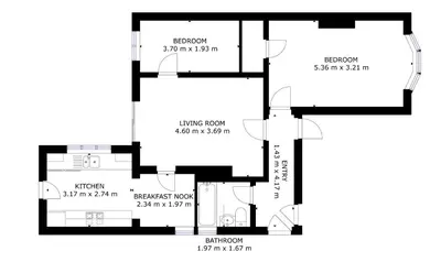 a floor plan of the second floor of a house at 3BR Home Sleeps 6 Near Airport with Parking