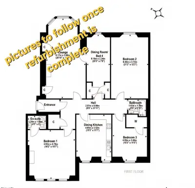 a floor plan of a house at Old Town Castle View 4 Bedroom 5 beds Sleeps 10 in Edinburgh