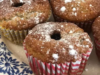a group of donuts sitting on top of a table at Crofthead Farm House in Tarbolton
