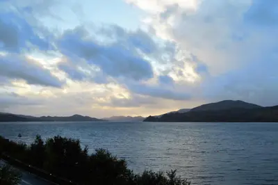 a view of a large body of water at Springburn Cottage in Strachur