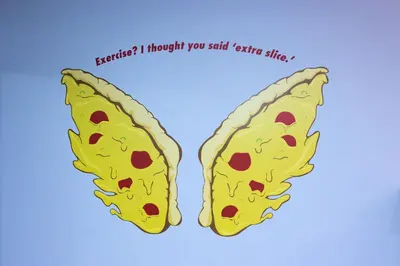 a pair of pizza wings with the words perfect thought you still gotta bite at The County Hotel in Helensburgh