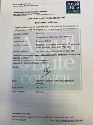 a piece of paper with a fake document on it at Lexington Apartments in Rothesay