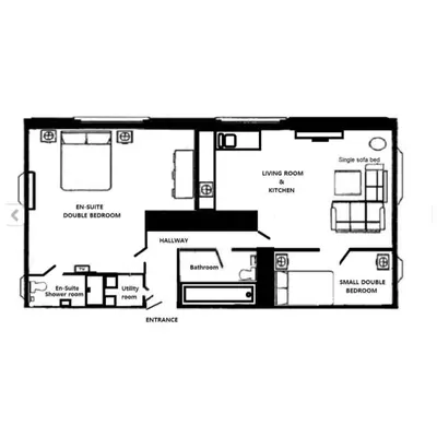a floor plan of a house at Glasgow City Centre Apartment in Glasgow