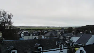 a view of a town with roofs of houses at Barholm Accommodation in Creetown