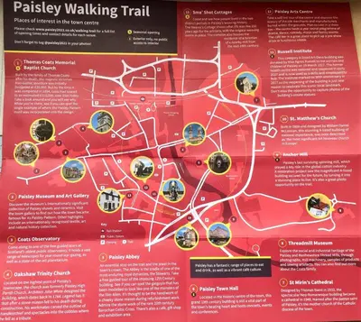 a sign with a map of a walking trail at Castle Gait, Paisley in Paisley