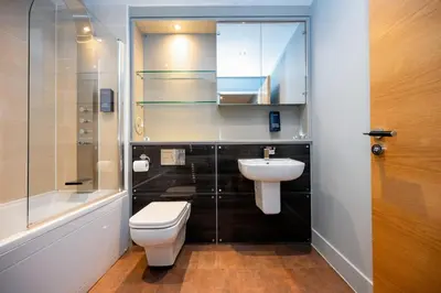 a bathroom with a toilet and a sink at Staycity Aparthotels Edinburgh West End in Edinburgh