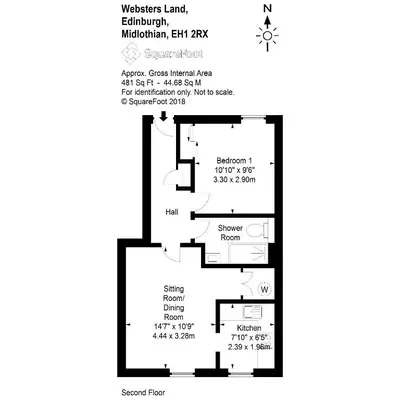 a floor plan of a house at The Wee Highland Coo in Edinburgh