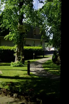 a tree in front of a house with a driveway at Pitbauchlie House Hotel - Sure Hotel Collection by Best Western in Dunfermline