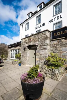 a building with a sign that reads killlin hotel at Killin Hotel in Killin