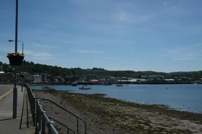 a view of a body of water with boats in it at Oban Youth Hostel in Oban