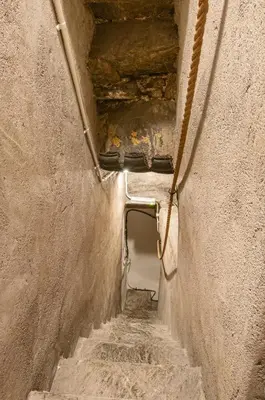 an alley way with stairs in a building at Barcaldine Castle in Oban
