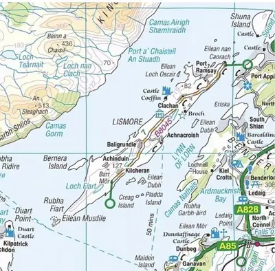 a map of australia with a green marker at Tobar nan Iasgair Lismore in Achnacroish