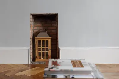 a toy lego room with a door and a table at Dollar Apartments-41 Bridge Street in Dollar