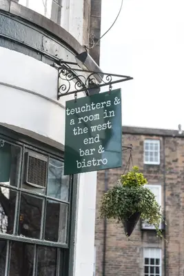 a sign for a room in the worst and bar and bathroom at Charming, Central & Spacious Georgian 3 bed APT in Edinburgh