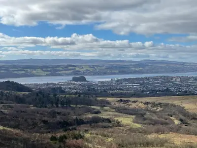 a view of a city and a lake at Dumbarton With A View in Dumbarton