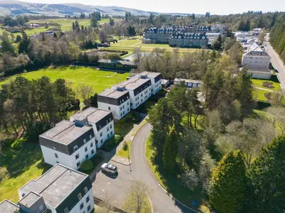 an aerial view of a campus with buildings at Gleneagles Apartment - Guthrie Court Gleneagles in Auchterarder