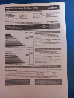 a piece of paper with the descriptions of a document at Woodburn Terrace, Morningside, Edinburgh in Edinburgh
