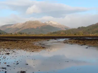 a body of water with mountains in the background at Clyde View B&B in Dunoon