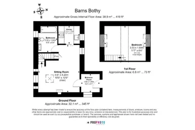 a floor plan of the barns folly at Barns Bothy in Peebles