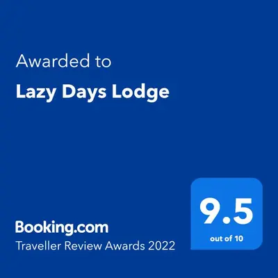 a screenshot of a cell phone with the text awarded to lazy days lodge at Lazy Days Lodge, Glendevon, Perthshire in Glendevon