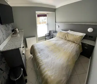 a bedroom with a large bed in a room at Number 53 in Girvan