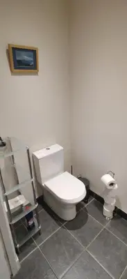 a bathroom with a white toilet in a room at The Cobbler Cottage - Loch Lomond and Arrochar Alps in Arrochar