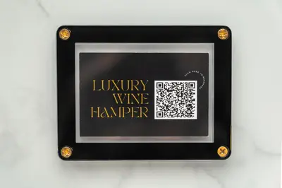 a black framed picture of a luxury wine harper at City View - A Stunning 2 Bed Apartment in Glasgow