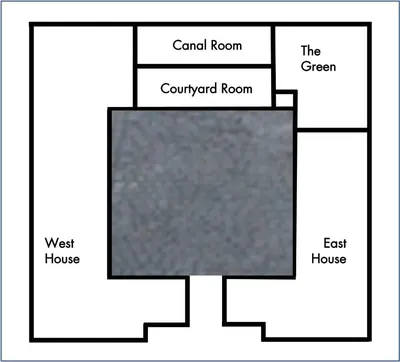 a black and white diagram of a house at Stunning Edinburgh 1820s stables converted studio in Edinburgh