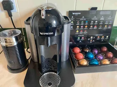 a blender sitting on a counter next to a box of balls at Allerton - Victorian Character Home in Stirling in Stirling