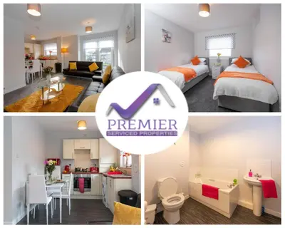 a collage of three pictures of a bedroom and a living room at PREMIER - Chapel House with Driveway! in Cleland