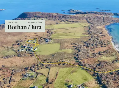 an aerial view of bohemian jumeirah jumeirah estates at Jura, Mrs Leonard's Cottage in Isle of Jura