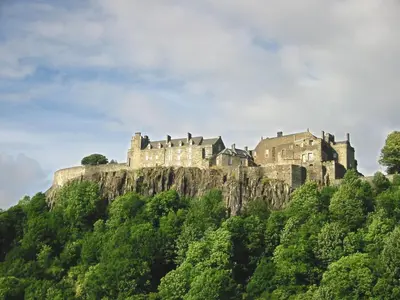 a castle on top of a mountain at Higginsneuk in Airth