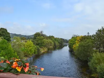 a view of a river from a bridge at Arden House in Comrie