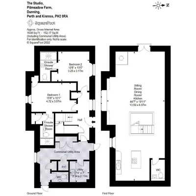 a floor plan of a house at The Studio at Pitmeadow Farm in Dunning