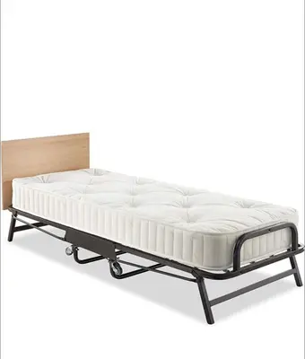 a bed frame with a mattress on a white background at 1-Bedroom Chalet at Maryville Caravan Site - Uddingston, Glasgow in Uddingston