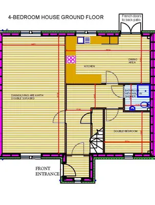 a schematic diagram of a bathroom house ground floor at Westertonhill Lodge - 4 Bedrooms Sleeps 10 with Private Hot Tub Hire Available in Balloch