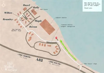 a map of the villa valley canyon at Walled Garden Lodges Loch Lomond in Balloch