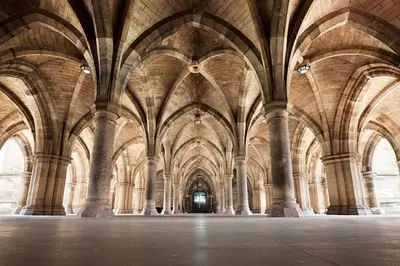 a large building with a large room with vaulted ceilings at Merchantcityflat in Glasgow