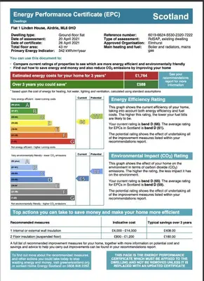 a screenshot of the emergency preparedness certificate efrov document at Signature - Linden House Flat 3 in Airdrie