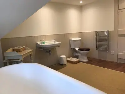 a bathroom with a sink and a toilet at The Bothy, Gallin, Glenlyon, Perthshire in Bridge of Balgie